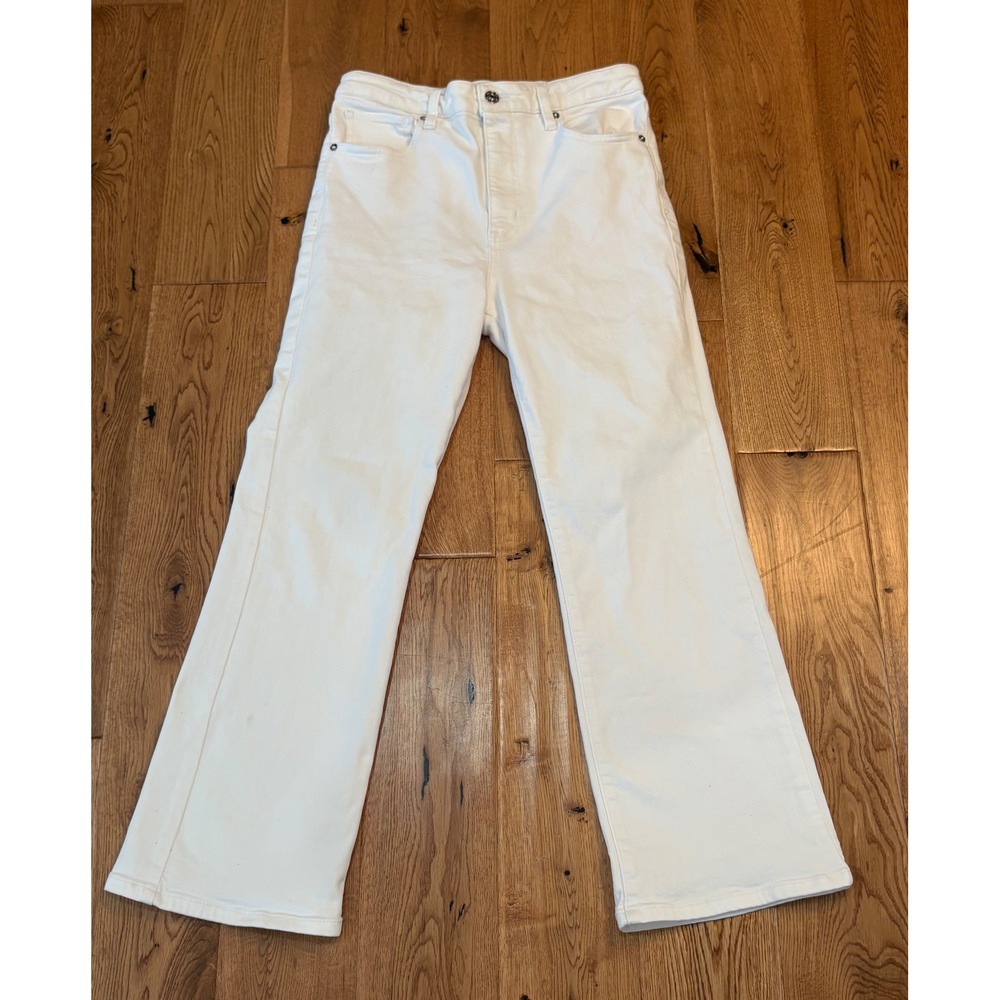 FRAME The Reboot Crop White High Rise Flare Jeans Size 29